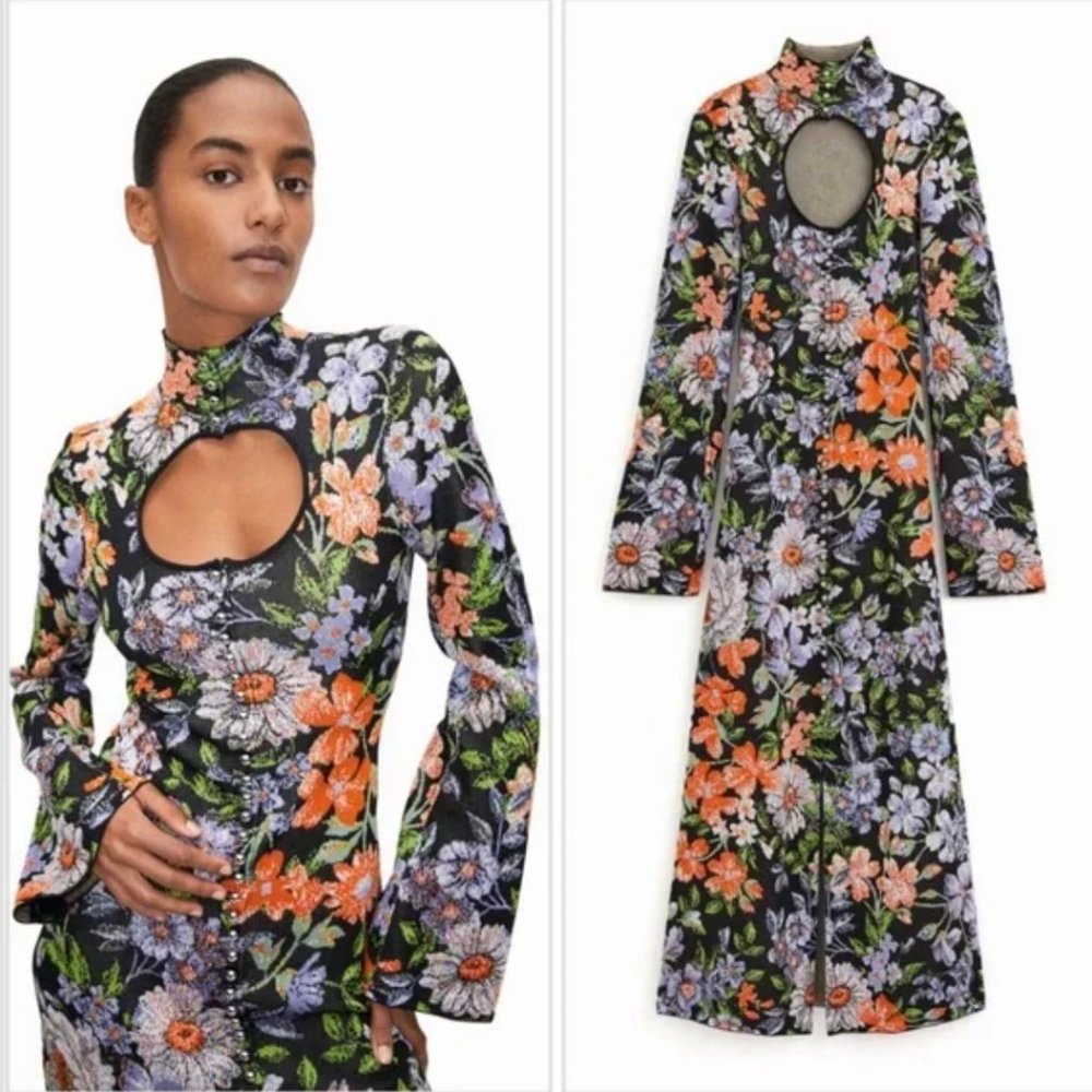 Rabanne x HM Jacquard-knit Cut-out Dress size XS